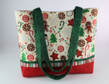 Load image into Gallery viewer, Holiday Cookies Shoulder Bag Gingerbread purse Christmas Tree tote Winter Snowman handbag