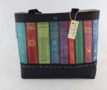 Load image into Gallery viewer, Vintage Library Shelf Books Librarian purse tote bag