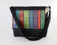 Load image into Gallery viewer, Vintage Library Books Messenger Style Bag Librarian Book Shelf Crossbody purse tote