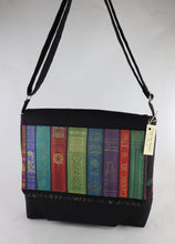 Load image into Gallery viewer, Vintage Library Books Messenger Style Bag Librarian Book Shelf Crossbody purse tote