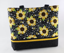 Load image into Gallery viewer, Bumblebees and Sunflowers Shoulder Bag Purse Tote Handbag