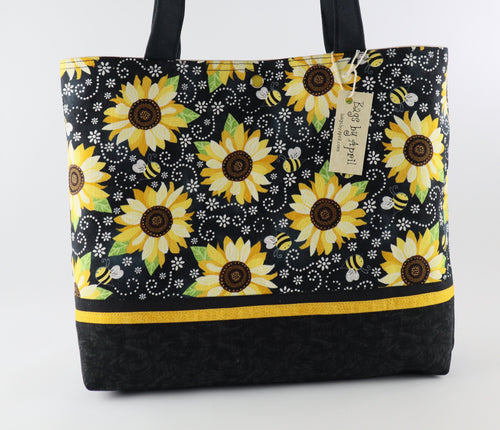 Bumblebees and Sunflowers Shoulder Bag Purse Tote Handbag