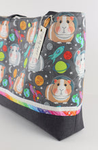 Load image into Gallery viewer, Guinea Pigs in Space Shoulder Bag Purse Hamster handbag tote