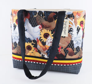 Roosters and Sunflowers Shoulder Bag
