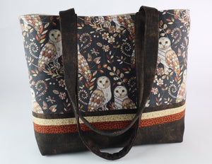 Owl Shoulder Bag Autumn handbag Bird Feathers purse Fall Leaves tote