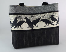 Load image into Gallery viewer, Poe Raven Shoulder Bag Nevermore purse Halloween tote Spider Web handbag