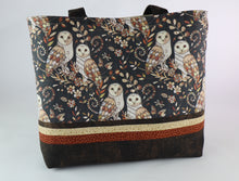 Load image into Gallery viewer, Owl Shoulder Bag Autumn handbag Bird Feathers purse Fall Leaves tote