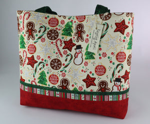 Holiday Cookies Shoulder Bag Gingerbread purse Christmas Tree tote Winter Snowman handbag