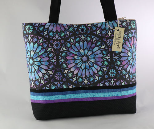 Stained Glass Window Shoulder Bag Mosaic handbag Mandala purse Boho tote