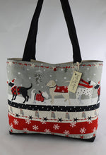 Load image into Gallery viewer, Holiday Dogs Shoulder Bag Christmas Gift purse Snowflake tote Winter handbag