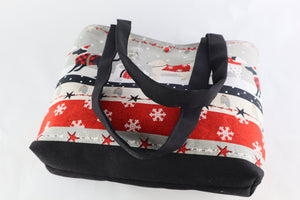 Holiday Dogs Shoulder Bag Christmas Gift purse Snowflake tote Winter handbag