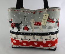 Load image into Gallery viewer, Holiday Dogs Shoulder Bag Christmas Gift purse Snowflake tote Winter handbag