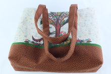 Load image into Gallery viewer, Boho Fox Shoulder Bag Purse with Crow and Fall Flowers tote bag