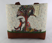 Load image into Gallery viewer, Boho Fox Shoulder Bag Purse with Crow and Fall Flowers tote bag