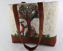 Load image into Gallery viewer, Boho Fox Shoulder Bag Purse with Crow and Fall Flowers tote bag