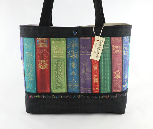 Vintage Library Shelf Books Librarian purse tote bag