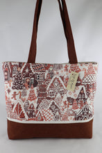 Load image into Gallery viewer, Gingerbread Houses Shoulder Bag Purse Holiday Villiage handbag Christmas Cookies tote