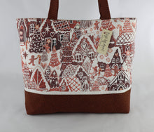 Load image into Gallery viewer, Gingerbread Houses Shoulder Bag Purse Holiday Villiage handbag Christmas Cookies tote