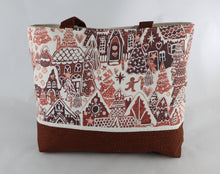 Load image into Gallery viewer, Gingerbread Houses Shoulder Bag Purse Holiday Villiage handbag Christmas Cookies tote