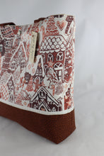 Load image into Gallery viewer, Gingerbread Houses Shoulder Bag Purse Holiday Villiage handbag Christmas Cookies tote