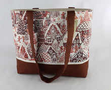 Load image into Gallery viewer, Gingerbread Houses Shoulder Bag Purse Holiday Villiage handbag Christmas Cookies tote