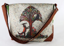 Load image into Gallery viewer, Fox and Crow Messenger Style Bag Forest Tree Crossbody Fall Garden Flowers purse tote