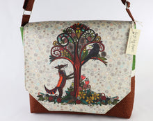 Load image into Gallery viewer, Fox and Crow Messenger Style Bag Forest Tree Crossbody Fall Garden Flowers purse tote