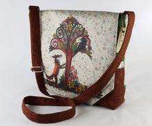 Load image into Gallery viewer, Fox and Crow Messenger Style Bag Forest Tree Crossbody Fall Garden Flowers purse tote