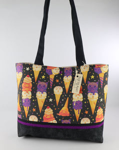 Spooky Ice Cream Shoulder Bag Purse Halloween Treats Handbag tote Bags by April