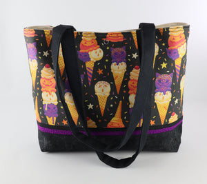 Spooky Ice Cream Shoulder Bag Purse Halloween Treats Handbag tote Bags by April