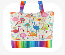 Load image into Gallery viewer, Tropical Flamingos Shoulder Bag Purse Island Vacation Handbag Tote