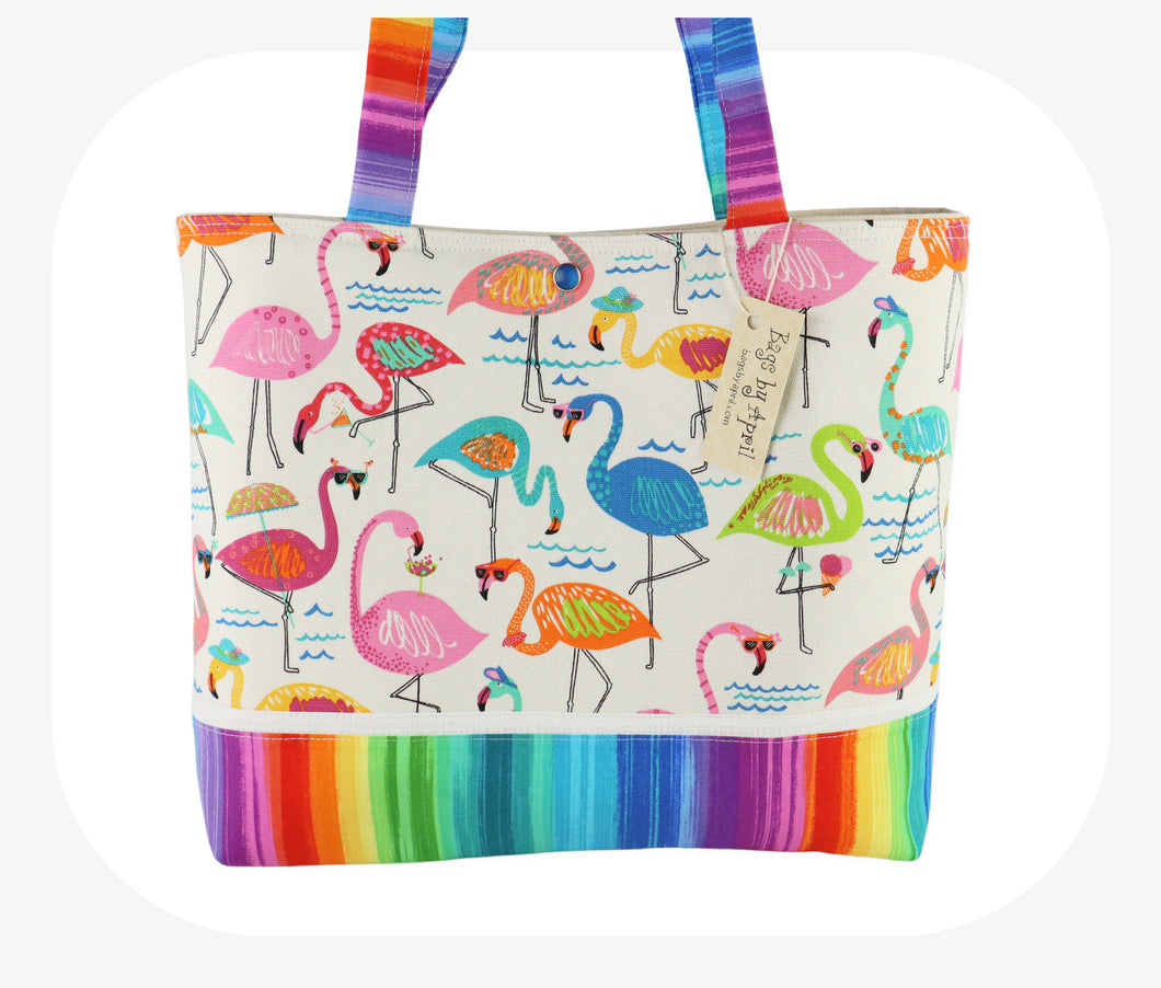 Tropical Flamingos Shoulder Bag Purse Island Vacation Handbag Tote