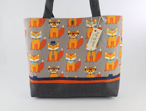 Fox Fabric Shoulder Bag Purse Quirky Novelty Handbag Tote