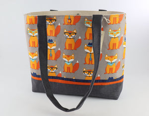 Fox Fabric Shoulder Bag Purse Quirky Novelty Handbag Tote