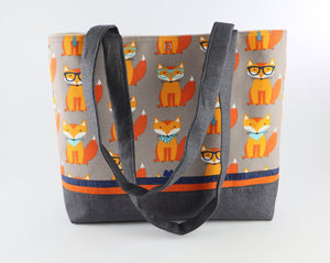 Fox Fabric Shoulder Bag Purse Quirky Novelty Handbag Tote