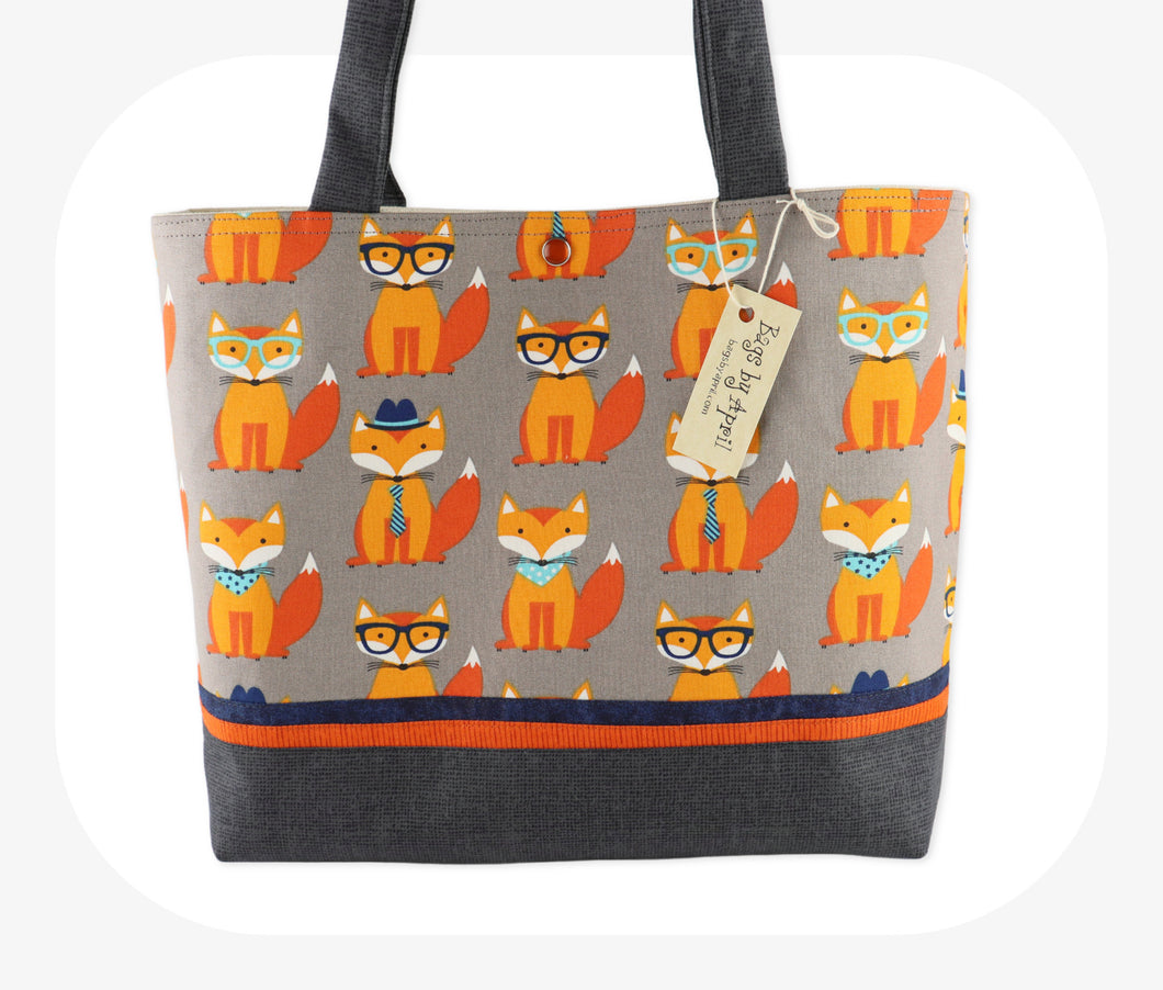 Fox Fabric Shoulder Bag Purse Quirky Novelty Handbag Tote