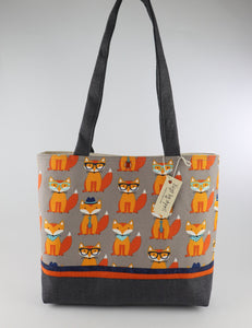 Fox Fabric Shoulder Bag Purse Quirky Novelty Handbag Tote