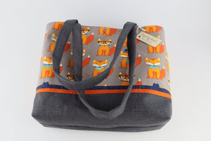 Fox Fabric Shoulder Bag Purse Quirky Novelty Handbag Tote