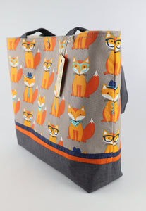 Fox Fabric Shoulder Bag Purse Quirky Novelty Handbag Tote